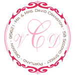 Name Doodles - Round Address Labels/Stickers (Whitney Pink)